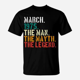 1975 Vintage Born Man Myth Legend 45 Years Old T-Shirt T-Shirt | Crazezy