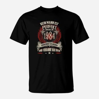 1984 Geboren Herren T-Shirt, Lustiges Jahrgangs-Shirt mit Spruch - Seseable