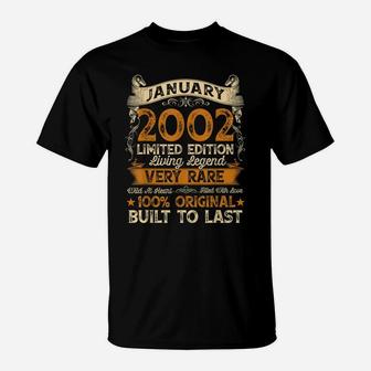 19Th Birthday Gift 19 Years Old Retro Vintage January 2002 T-Shirt | Crazezy AU
