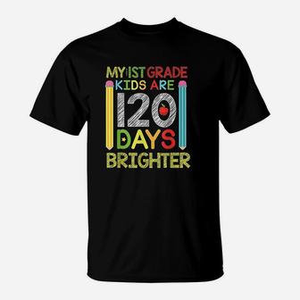 1St Grade 120 Days Of School Pencil Teacher Kids T-Shirt | Crazezy