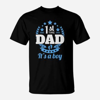1St Time Dad It's A Boy Gifts Funny First Baby Announcement T-Shirt | Crazezy DE