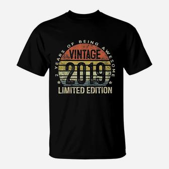 2 Year Old Vintage 2019 2Nd Birthday T-Shirt | Crazezy CA