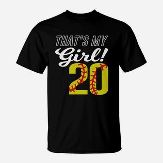 20 Softball Girl Number 20 T-Shirt - Thegiftio UK