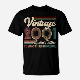 20 Years Old 20Th Birthday Gift Born In 2001 Gifts Men Women T-Shirt | Crazezy