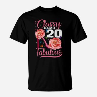 20 Years Old Gifts Sassy Classy 20 And Fabulous Birthday T-Shirt | Crazezy