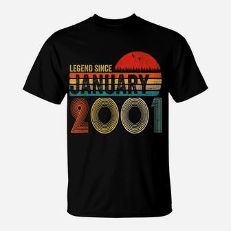 20 Years Old Retro Birthday Gift Legend Since January 2001 T-Shirt | Crazezy