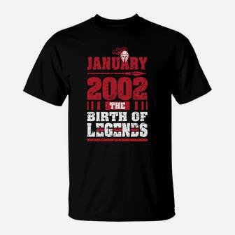 2002 The Birth Of Legends Fun Gift For 18 Yrs Years Old 18Th Sweatshirt T-Shirt | Crazezy DE