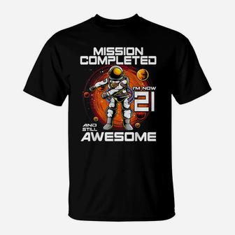 21St Birthday Astronaut 21 Years Old Outer Space Birthday T-Shirt | Crazezy DE