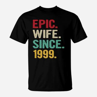 22Nd Wedding Anniversary Gifts For Her Epic Wife Since 1999 T-Shirt | Crazezy
