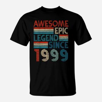 23Rd Year Old Birthday Gifts Awesome Epic Legend Since 1999 T-Shirt | Crazezy