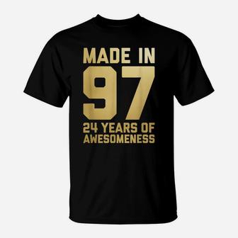 24Th Birthday Gift Men Women 24 Year Old Daughter Son 1997 T-Shirt | Crazezy