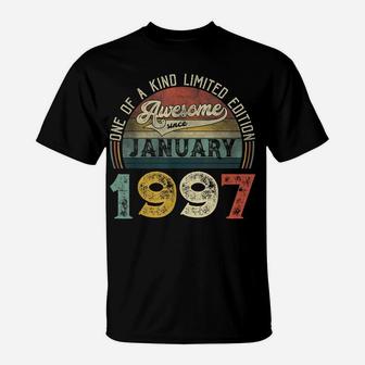25Th Birthday Decorations January 1997 Men Women 25 Yrs Old T-Shirt | Crazezy