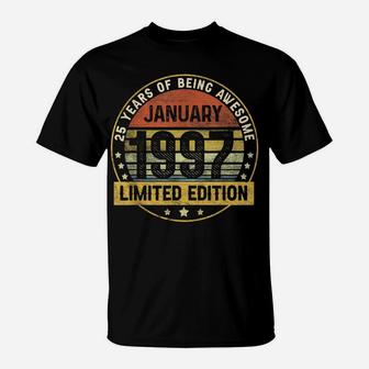 25Th Birthday Gift 25 Years Old Awesome Since January 1997 T-Shirt | Crazezy CA