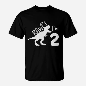 2Nd Birthday Boy Dinosaur Rawr Im 2 T-Shirt | Crazezy CA