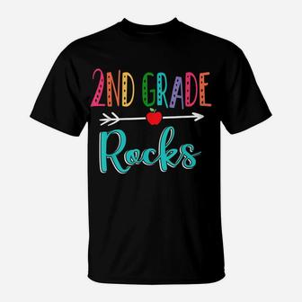 2Nd Grade Rocks Teacher Back To School T-Shirt | Crazezy UK