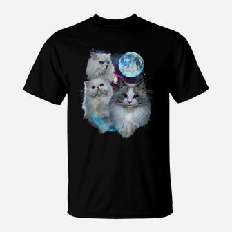 3 Moon Cat Feline Lovers Kitten Adorable Kitty Cat Novelty T-Shirt | Crazezy AU