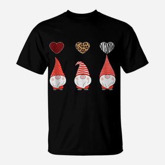 3 Wise Gnomes Heart Leopard Red Plaid Zibra Valentine T-Shirt - Monsterry