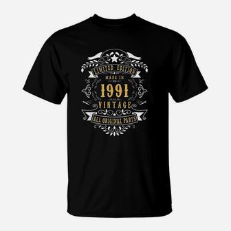30 Years Old Made Born In 1991 Vintage 30Th Birthday T-Shirt | Crazezy UK