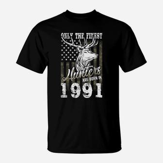 30Th Birthday Gift For 30 Year Old Deer Hunter Hunting 1991 T-Shirt | Crazezy DE