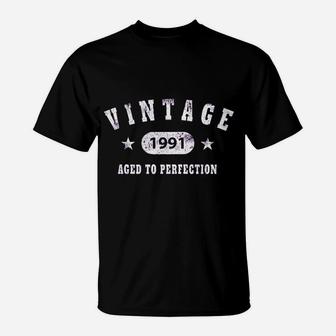 30Th Birthday Gift Vintage 1991 Aged To Perfection T-Shirt | Crazezy CA