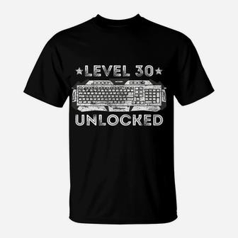 30Th Gamer Birthday Men's Level 30 Complete 30 Years T-Shirt | Crazezy