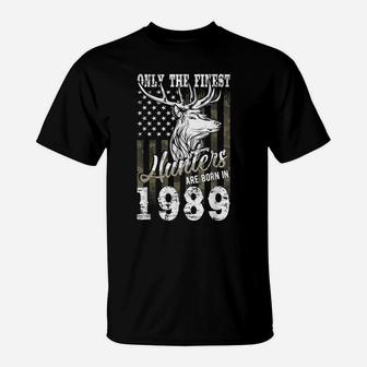 32Nd Birthday Gift For 32 Year Old Deer Hunter Hunting 1989 T-Shirt | Crazezy DE