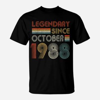 33Rd Birthday Gift 33 Year Old Legend Since October 1988 T-Shirt | Crazezy UK