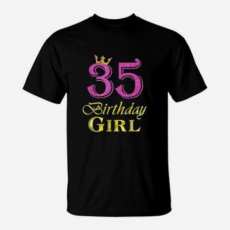 35Th Birthday Girl Pink Princess T-Shirt | Crazezy DE