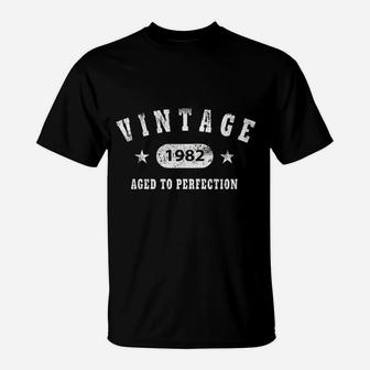 39Th Birthday Vintage 1982 Aged To Perfection T-Shirt | Crazezy UK