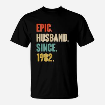 39Th Wedding Anniversary Epic Husband Since 1982 T-Shirt | Crazezy AU