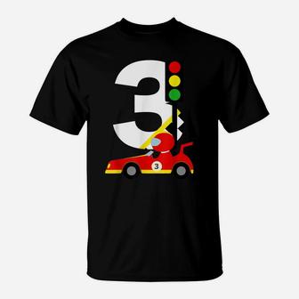 3Rd Birthday Race Car Racer 3 Yrs Old Birthday Boy Toddler T-Shirt | Crazezy DE