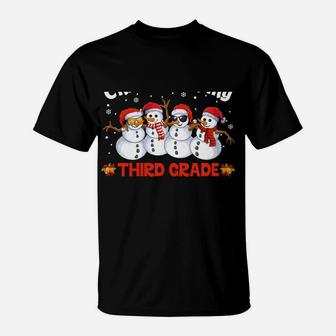 3Rd Teacher Christmas Chillin With My Third Grade Snowmies T-Shirt | Crazezy DE