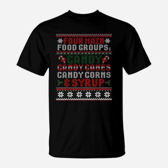4 Main Food Groups Elf Buddy Christmas Ugly Sweater T-Shirt | Crazezy DE