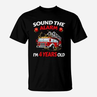 4 Years Old Fire Truck Firefighter T-Shirt | Crazezy UK