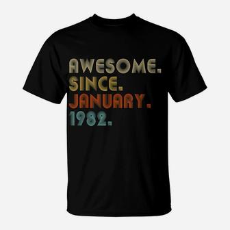 40 Year Old Awesome Since January 1982 Gifts 40Th Birthday T-Shirt | Crazezy
