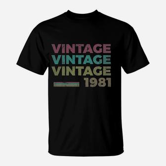40Th Birthday Gift Retro Birthday Vintage 1981 T-Shirt | Crazezy AU