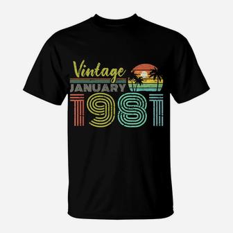 40Th Birthday Gift Vintage January 1981 Forty Years Old T-Shirt | Crazezy