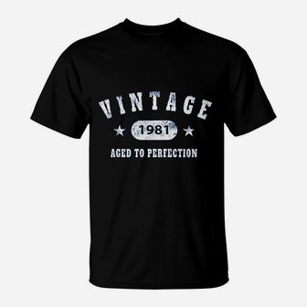 40Th Birthday Vintage 1981 Aged To Perfection T-Shirt | Crazezy CA