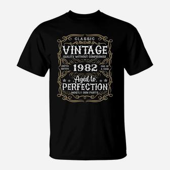 40Th Birthday Vintage Gift Perfection Aged 1982 40 Yrs Old T-Shirt | Crazezy AU