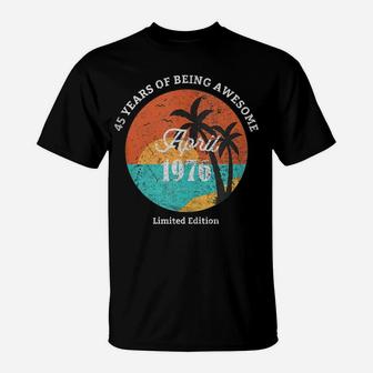 45Th Birthday Gifts Vintage April 1976 Men Women Retro Beach T-Shirt | Crazezy CA