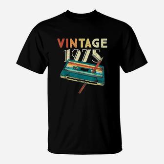 46 Years Old Gifts Vintage 1975 Music Cassette 46Th Birthday T-Shirt | Crazezy