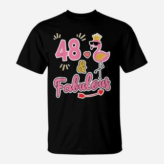 48 And Fabulous - 48 Years Old Gift - 48Th Birthday T-Shirt | Crazezy AU