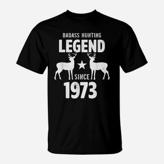 48 Year Old Men Women 1973 Hunter Hunting Gifts For Birthday T-Shirt | Crazezy