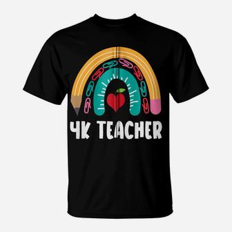 4K Teacher, Funny Boho Rainbow For Teachers Zip Hoodie T-Shirt | Crazezy