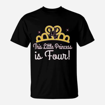 4Th Birthday Princess Girls Crown T-Shirt | Crazezy