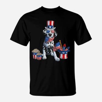 4Th Of July Dalmatian Dad American Sunglasses Dog Puppy Usa T-Shirt | Crazezy DE