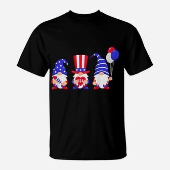 4Th Of July Gnomes Patriotic Usa Flag Independence Day Tee T-Shirt | Crazezy
