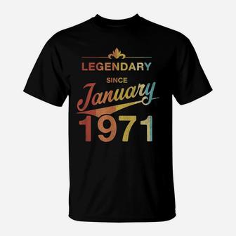 50 Year Old Gift 50Th Birthday Vintage Born In January 1971 T-Shirt | Crazezy CA