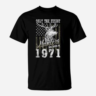 50Th Birthday Gift For 50 Year Old Deer Hunter Hunting 1971 T-Shirt | Crazezy DE
