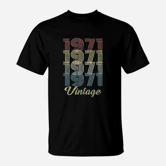 50Th Birthday Gift Retro Birthday 1971 Vintage T-Shirt | Crazezy